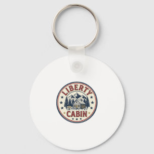 Liberty Cabin Patriotic Patriotic Mountain Cabin V Keychain