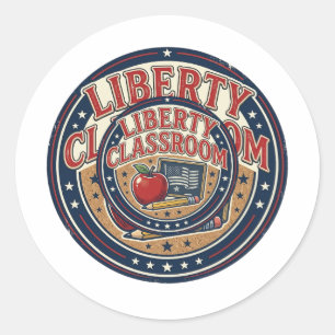 Liberty Classroom Patriotic Patriotic Teacher Clas Classic Round Sticker