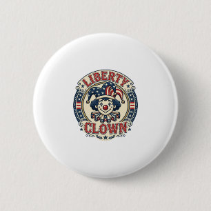 Liberty Clown Patriotic Patriotic Clowncore Cute V 2 Inch Round Button