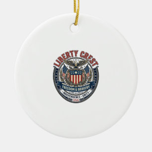 Liberty Crest Patriotic Patriotic Heraldry Coat Of Ceramic Ornament