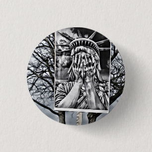 Liberty Crying 1 Inch Round Button