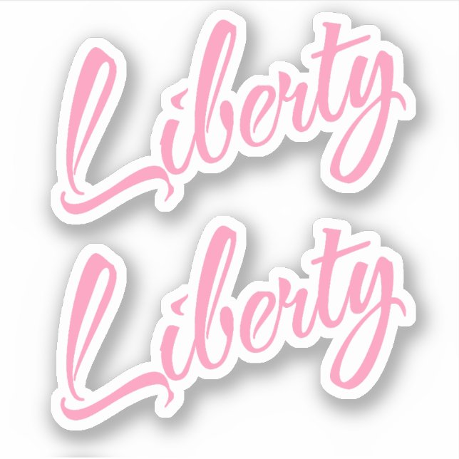 Liberty Decorative Name in Pink x2 Sticker (Front)