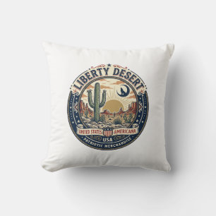 Liberty Desert Patriotic Patriotic Desert Cactus U Throw Pillow