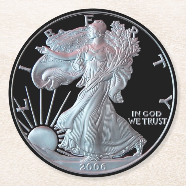 Liberty Dollar 2006 Round Paper Coaster (Front)