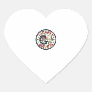 Liberty Drive In Patriotic Patriotic Drive In Thea Heart Sticker