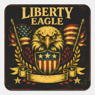 Liberty Eagle – Freedom Symbol American Square Sticker