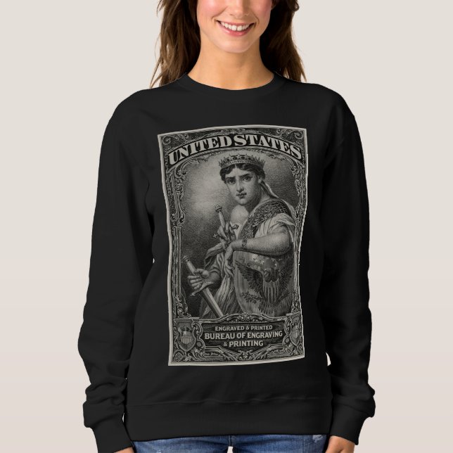 Liberty Engraving from $50 B. Franklin Note Sweatshirt (Front)