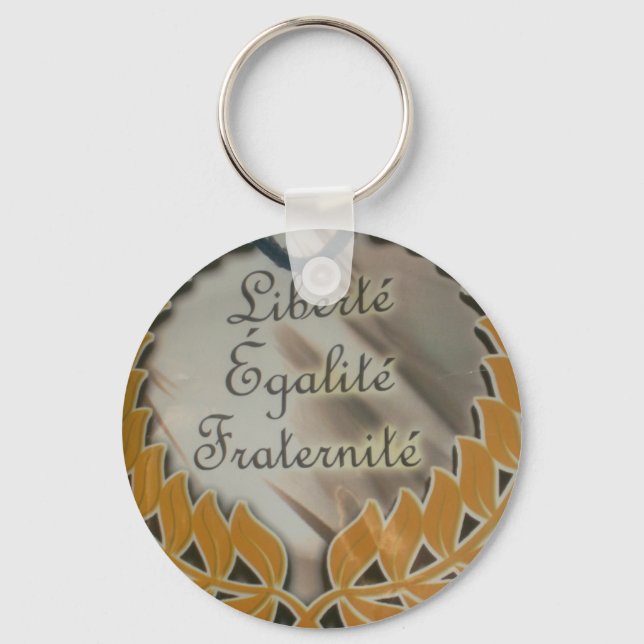 Liberty, Equality, Fraternity: Flourishing Future Keychain (Front)