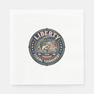 Liberty Fishing Tournament Patriotic Patriotic Fis Napkin