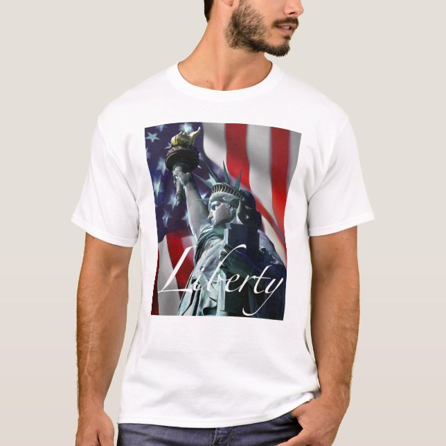 Liberty & Flag  T-Shirt (Front)