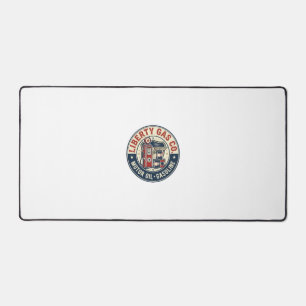 Liberty Gas Co Patriotic Patriotic Gas Station Mot Desk Mat
