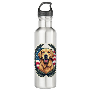Liberty Golden Retriever Vintage Patriotic Tee 4 710 Ml Water Bottle