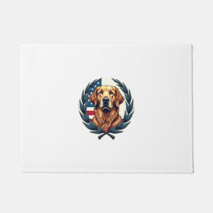 Liberty Golden Retriever Vintage Patriotic Tee Doormat