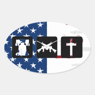 Liberty Guns Religion Oval Sticker