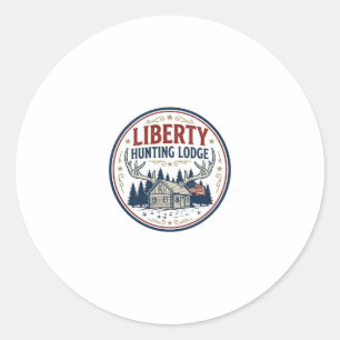 Liberty Hunting Lodge Patriotic Patriotic Hunting Classic Round Sticker