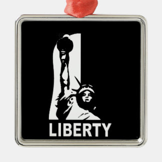 Liberty in Black & White Metal Ornament