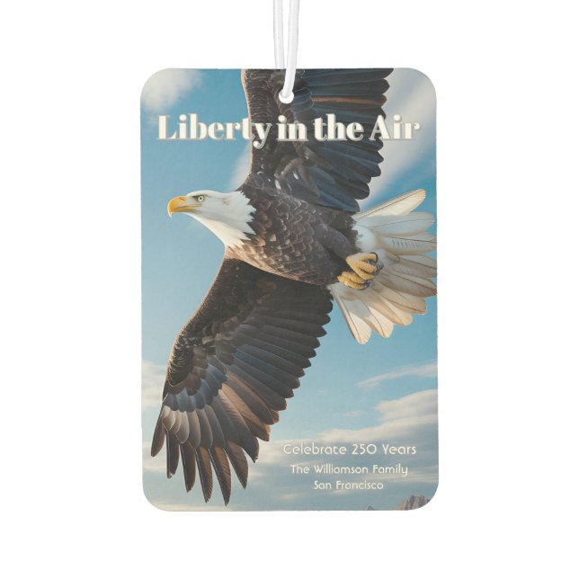 Liberty in the Air • 1776–2026 Eagle Keepsake Air Freshener (Back)