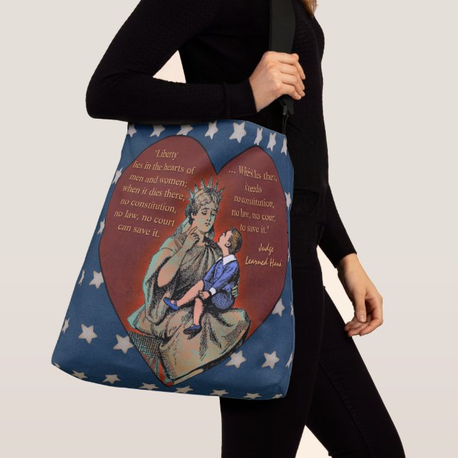 Liberty in the Heart - Patriotic - Personalized Crossbody Bag (Close Up)