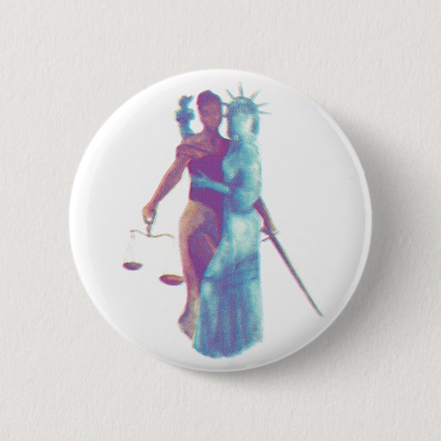 Liberty & Justice For All 2 Inch Round Button (Front)