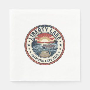 Liberty Lake Patriotic Patriotic Lake Life Vintage Napkin