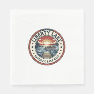 Liberty Lake Patriotic Patriotic Lake Life Vintage Napkin