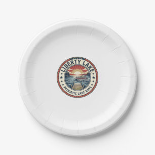 Liberty Lake Patriotic Patriotic Lake Life Vintage Paper Plate