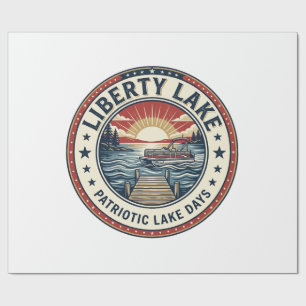 Liberty Lake Patriotic Patriotic Lake Life Vintage Wrapping Paper