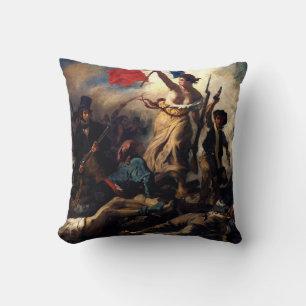 Liberty Leading the People, Eugene Delacroix Throw Pillow