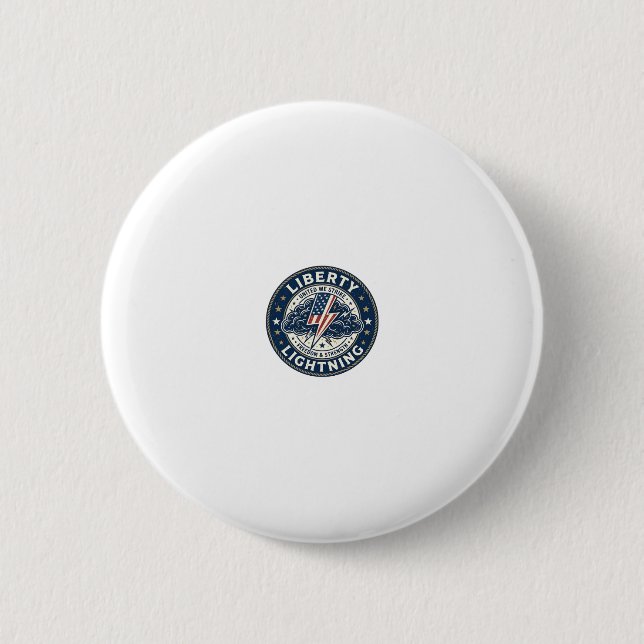 Liberty Lightning Patriotic Patriotic Storm Lightn 2 Inch Round Button (Front)