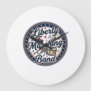 Liberty Marching Band Patriotic Patriotic Marching Large Clock