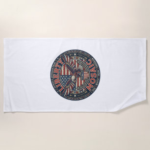 Liberty Mosaic Patriotic Patriotic Mosaic Vintage Beach Towel
