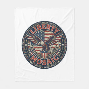 Liberty Mosaic Patriotic Patriotic Mosaic Vintage Fleece Blanket