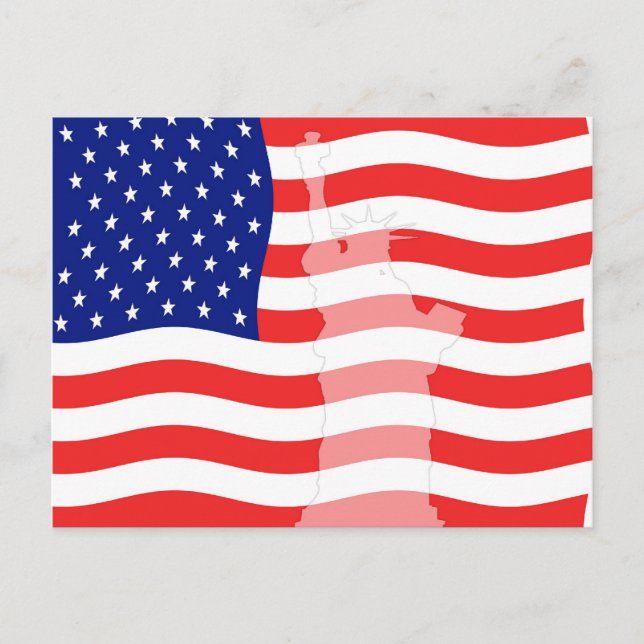 Liberty on Flag Postcard (Front)