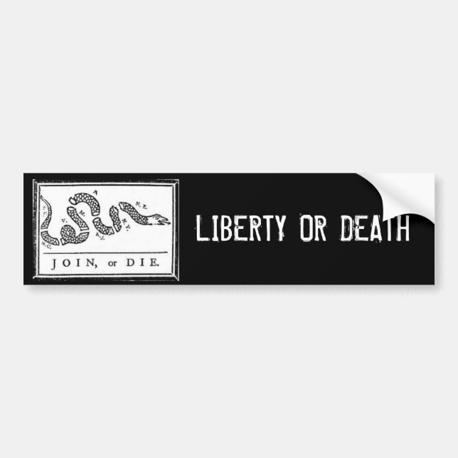 LIBERTY OR DEATH BUMPER STICKER (Front)