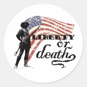 Liberty or Death Minutemen Classic Round Sticker