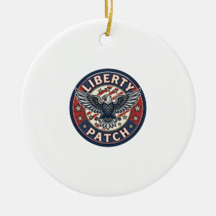 Liberty Patch Patriotic Patriotic Patch Embroidery Ceramic Ornament
