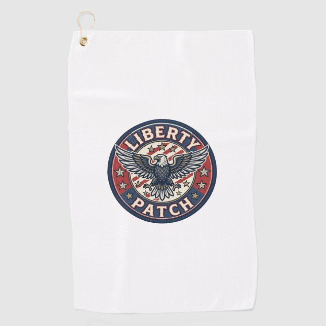 Liberty Patch Patriotic Patriotic Patch Embroidery Golf Towel (Front)