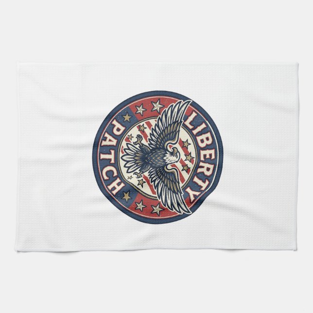 Liberty Patch Patriotic Patriotic Patch Embroidery Kitchen Towel (Horizontal)