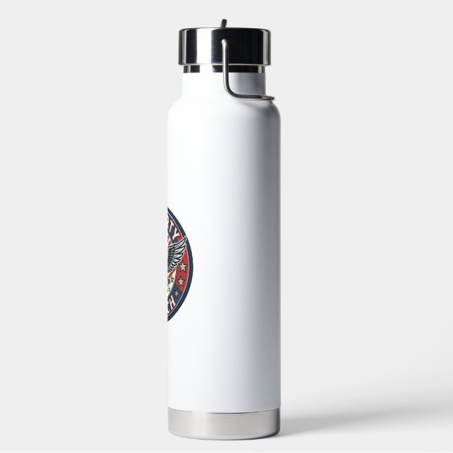 Liberty Patch Patriotic Patriotic Patch Embroidery Water Bottle (Left)
