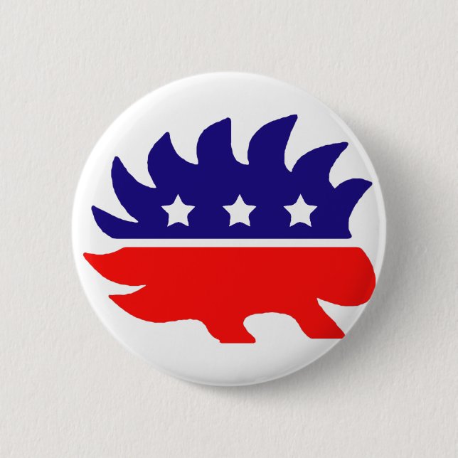 Liberty porcupine 2 inch round button (Front)