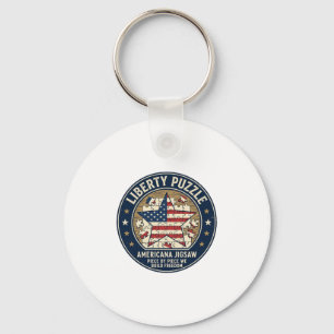 Liberty Puzzle Patriotic Patriotic Puzzle Jigsaw V Keychain