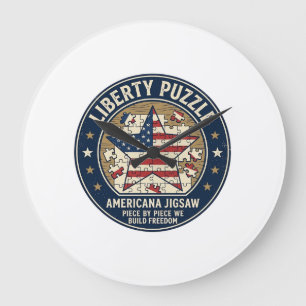 Liberty Puzzle Patriotic Patriotic Puzzle Jigsaw V Large Clock