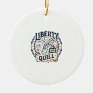 Liberty Quill Patriotic Patriotic Quill Ink Vintag Ceramic Ornament