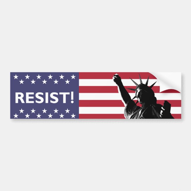 Liberty Resists in Shadow Flag Backdrop Bumper Sticker (Front)