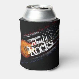 LIBERTY ROCKS Vintage American Flag Can Cooler