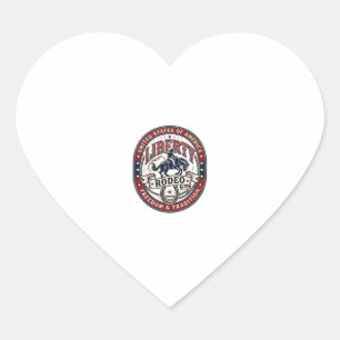 Liberty Rodeo Patriotic Patriotic Rodeo Western US Heart Sticker
