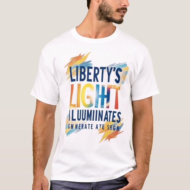 Liberty’s Light Illuminates – Modern Inspiration  T-Shirt (Front)