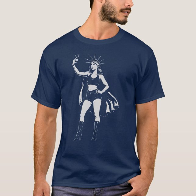 Liberty Selfie: Statue Snaps T-Shirt (Front)