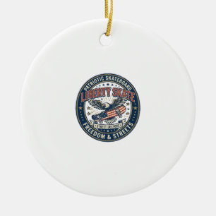 Liberty Skate Patriotic Patriotic Skateboard Vinta Ceramic Ornament