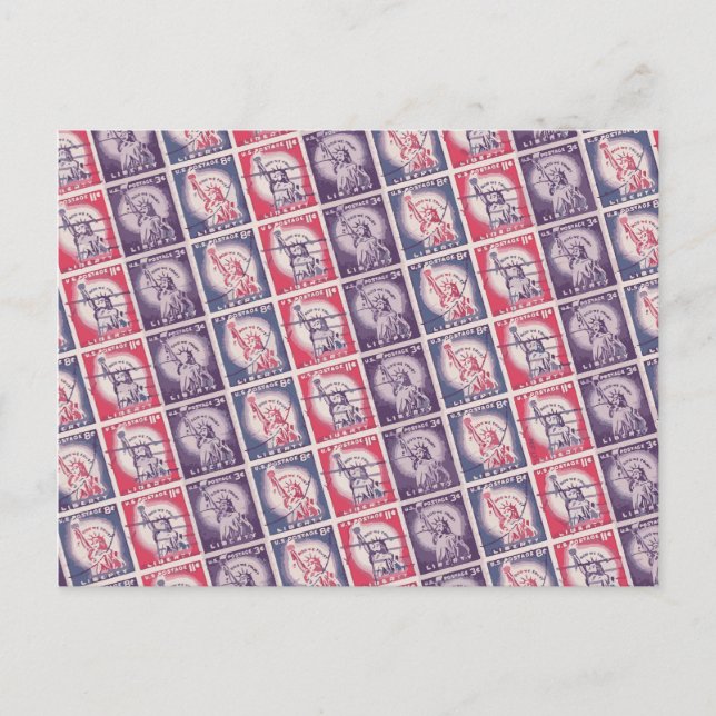 Liberty Stamps Collage Postcard (Front)